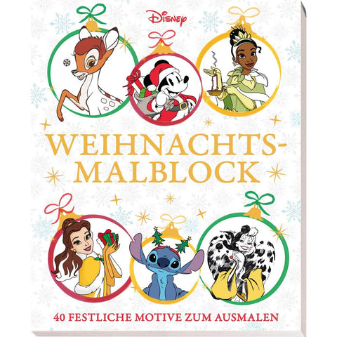 Disney: Weihnachtsmalblock: 40 festliche Motive zum Ausmalen