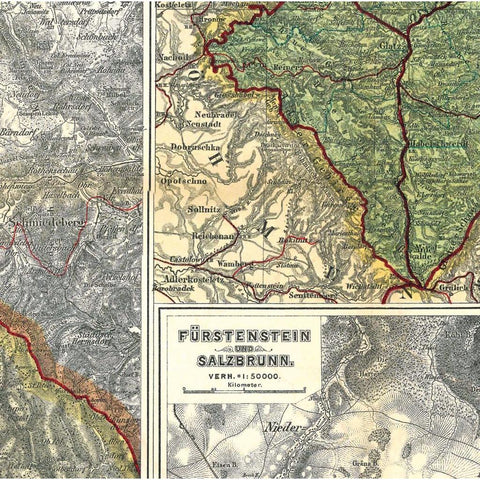 Historische Karte: Provinz SCHLESIEN im Deutschen Reich - um 1910 [gerollt]