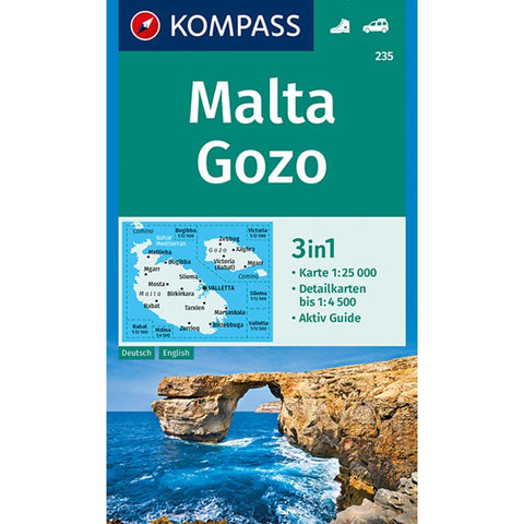 KOMPASS Wanderkarte 235 Malta, Gozo 1:25.000