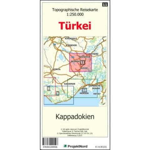 Kappadokien - Topographische Reisekarte 1:250.000 Türkei (Blatt 11)