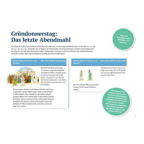 Gründonnerstag: Das letzte Abendmahl. Erzählschienen-Figurenset