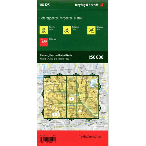 freytag & berndt Wanderkarte WK 123 Defereggental, Virgental - Matrei 1:50.000