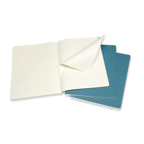 Moleskine Cahier XL, 3er Set, Liniert, Lebhaftes Blau