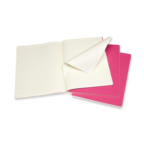 Moleskine Cahier XL, 3er Set, Liniert, Kinetisches Pink