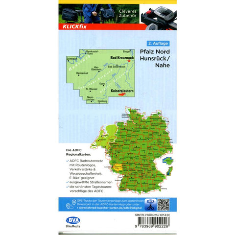BVA ADFC Regionalkarte Pfalz Nord/ Hunsrück/ Nahe 1:75.000