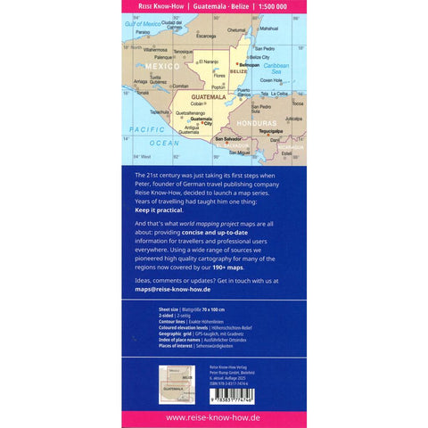 Reise Know-How Landkarte Guatemala, Belize (1:500.000)