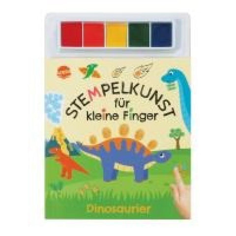 Stempelkunst für kleine Finger. Dinosaurier