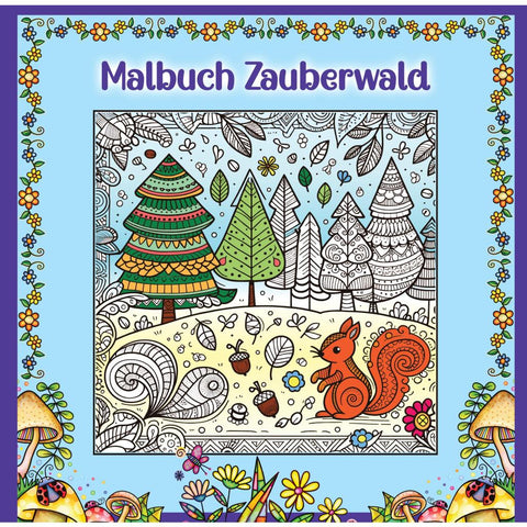 Mandala Malbuch für Kinder ab 8 Jahren und Erwachsene - Zauberwald Ausmalbuch mit süßen Waldtieren wie Fuchs + Igel + Hase + Eichhörnchen und Eulen