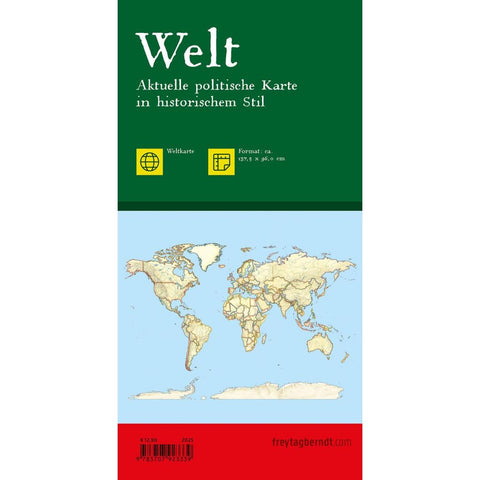 freytag & berndt Straßenkarte Weltkarte: Aktuelle politische Karte in historischem Stil 1:20 Mio.