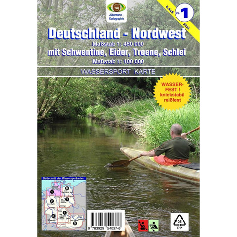 Wassersport-Wanderkarte / Deutschland Nordwest für Kanu- und Rudersport