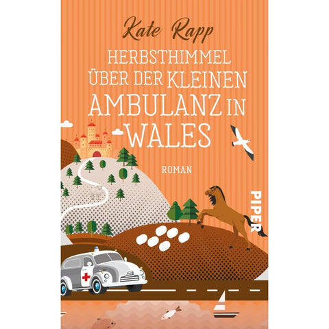 Herbsthimmel über der kleinen Ambulanz in Wales