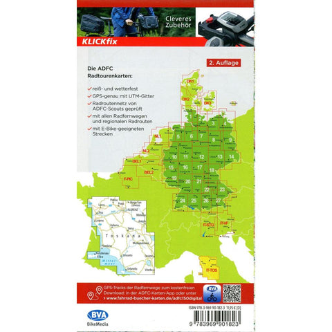ADFC-Radtourenkarte IT-TOS Toskana 1:150.000, reiß- und wett