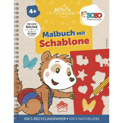 Bobo Siebenschläfer Malbuch mit Schablone. Zeichnen und Malen für Kinder ab 4 Jahren