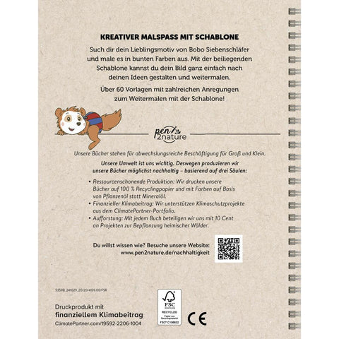 Bobo Siebenschläfer Malbuch mit Schablone. Zeichnen und Malen für Kinder ab 4 Jahren