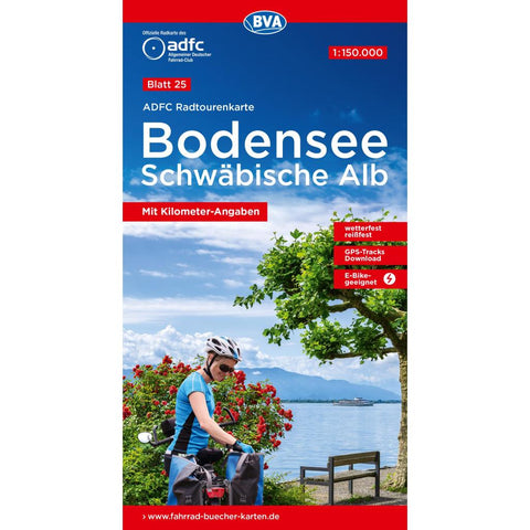 BVA ADFC Radtourenkarte Bodensee Schwäbische Alb 1:150.000