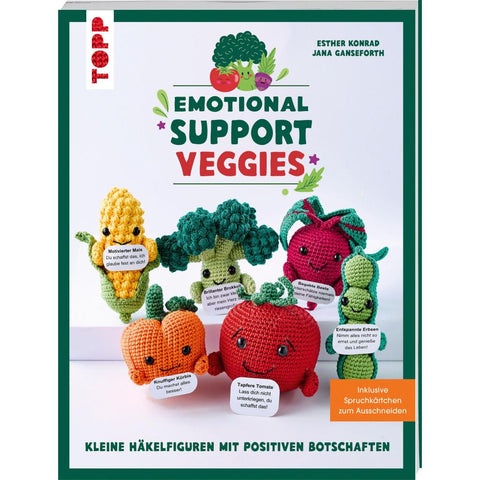 Emotional Support Veggies. Kleine Häkelfiguren mit positiven Botschaften