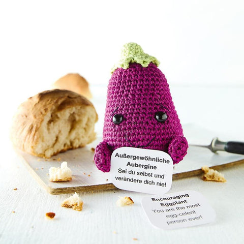 Emotional Support Veggies. Kleine Häkelfiguren mit positiven Botschaften