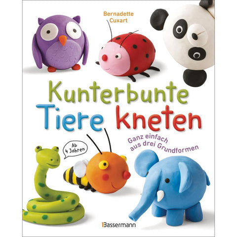 Kunterbunte Tiere kneten. Ganz einfach aus drei Grundformen. Ab 4 Jahren