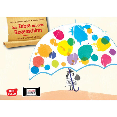 Das Zebra mit dem Regenschirm. Kamishibai Bildkartenset