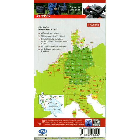 BVA ADFC Radtourenkarte Istrien Kvarner Bucht, mit Tagestourenvorschlägen, 1:100.000