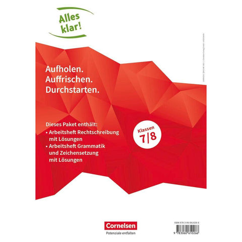 Alles klar! Deutsch. Sekundarstufe I 7./8. Schuljahr. Rechtschreibung + Grammatik und Zeichensetzung im Paket