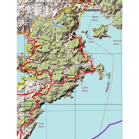 Bodrum - Marmaris - Topographische Reisekarte 1:250.000 Türkei (Blatt 6)