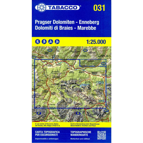 Tabacco Wandern Pragser Dolomiten 1:25000