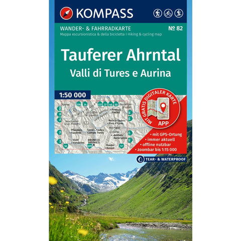 KOMPASS Wanderkarte 82 Tauferer Ahrntal / Valle di Tures e Aurina 1:50.000