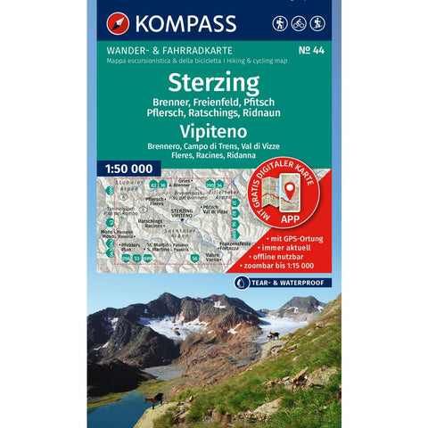 KOMPASS Wanderkarte 44 Sterzing / Vipiteno 1:50.000