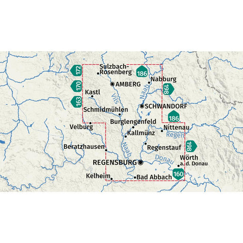 KOMPASS Wanderkarte 176 Regensburg, Amberg, Schwandorf 1:50.000