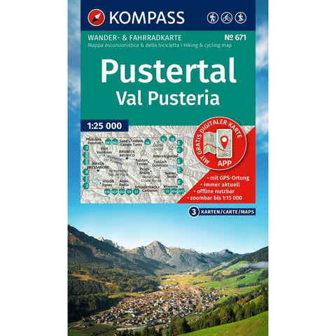 KOMPASS Wanderkarten-Set 671 Pustertal / Val Pusteria (3 Karten) 1:25.000