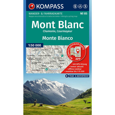 KOMPASS Wanderkarte 85 Mont Blanc / Monte Bianco 1:50.000