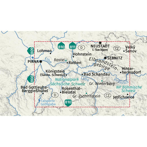 KOMPASS Wanderkarte 761 Elbsandsteingebirge, Nationalpark Sächsische Schweiz, Nationalpark Böhmische Schweiz 1:25.000