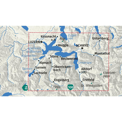 KOMPASS Wanderkarte 116 Vierwaldstättersee, Luzern 1:40.000
