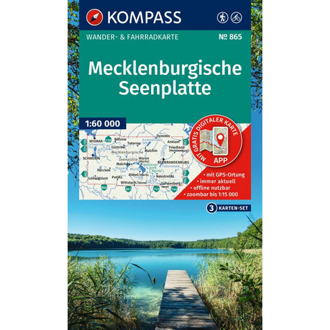KOMPASS Wanderkarten-Set 865 Mecklenburgische Seenplatte (3 Karten) 1:60.000