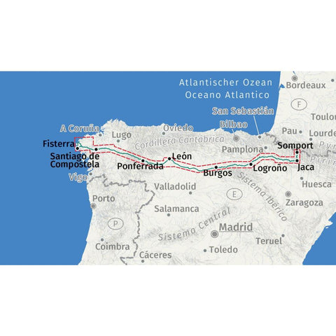 KOMPASS Wanderkarte 133 Spanischer Jakobsweg, Camino Francés 1:100.000