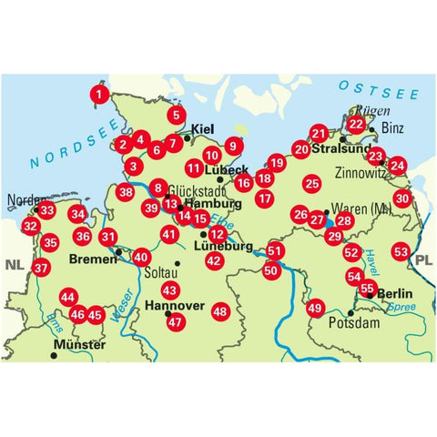 BVA Die 55 schönsten E-Bike-Touren in Deutschlands Norden mit Knotenpunkten