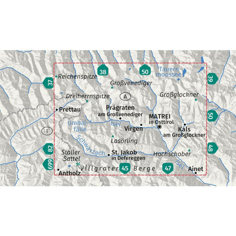 KOMPASS Wanderkarte 46 Matrei in Osttirol, Kals am Großglockner 1:50.000