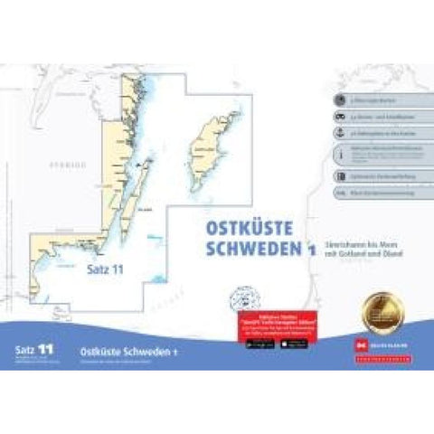 Sportbootkarten Satz 11: Ostküste Schweden 1 (Ausgabe 2025/2026)