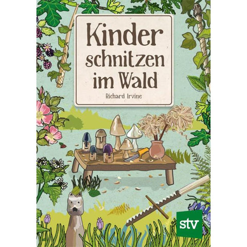 Kinder schnitzen im Wald