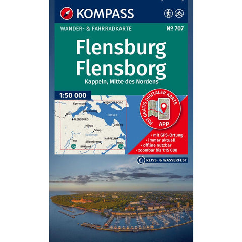 KOMPASS Wanderkarte 707 Flensburg / Flensborg - Kappeln, Mitte des Nordens 1:50.000