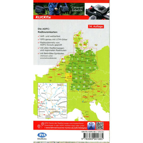 BVA ADFC Radtourenkarte Saarland /Mosel 1:150.000
