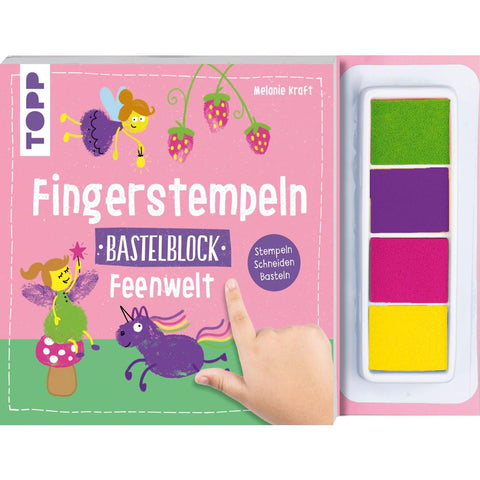 Fingerstempeln. Bastelblock Feenwelt