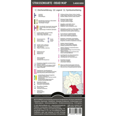 MoTourMaps Bayern Auto- und Motorradkarte 1:400.000