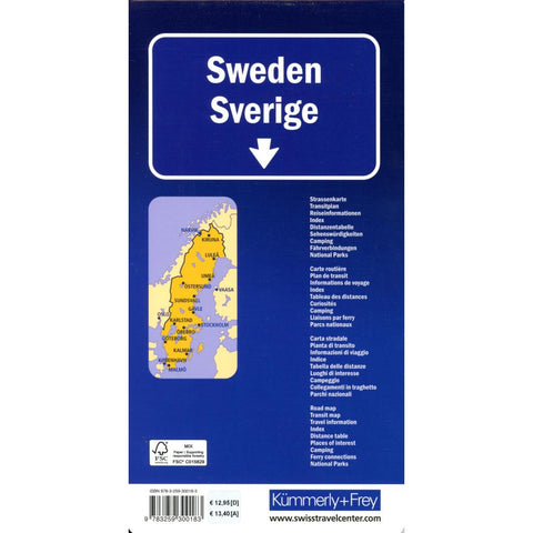 Kümmerly+Frey Strassenkarte Schweden 1:750.000