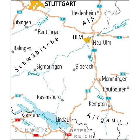 BVA ADFC Radtourenkarte Bodensee Schwäbische Alb 1:150.000