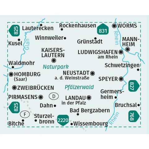 KOMPASS Wanderkarten-Set 826 Pfalz, Naturpark Pfälzerwald (2 Karten) 1:50.000