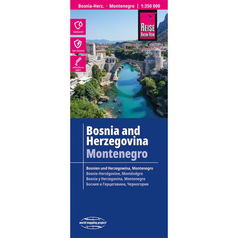 Reise Know-How Landkarte Bosnien-Herzegowina, Montenegro / Bosnia and Herzegovina, Montenegro (1:350.000)