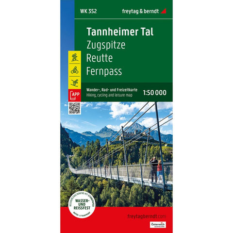 freytag & berndt Wanderkarte WK 352 Tannheimer Tal, Zugspitze - Reutte - Fernpass 1:50.000