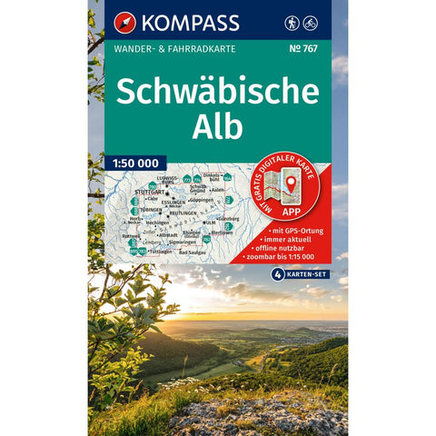 KOMPASS Wanderkarten-Set 767 Schwäbische Alb (4 Karten) 1:50.000